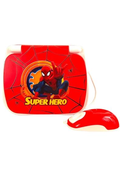 Oyuncak Laptop Spiderman Örümcek Bilgisayar Türkçe-İngilizce 100 Fonksiyonlu Eğitici Oyuncak