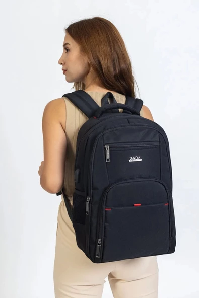 Siyah Sportif Darbe Emici Su Geçirmez 13,3-14 inç Laptop Sırt Çantası - 2