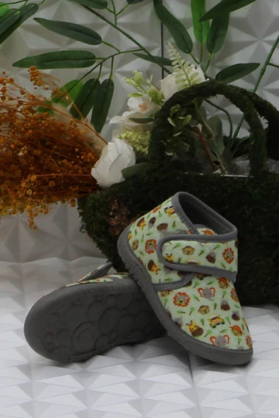 Fort Sly 8314 Yeşil Anaokulu Kreş Ev Erkek Çocuk Panduf Ayakkabı - Resim 5