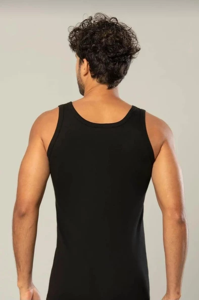 ERDEM 1100 ERKEK KLASİK PENYE ASKILI ATLET 6 ADET  XL SİYAH - 2