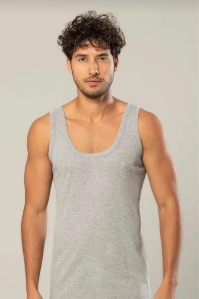 ERDEM 1110 ERKEK RİBANA ASKILI ATLET TEKLİ  2XL GRi