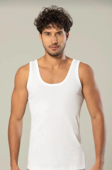 ERDEM 1110 ERKEK RİBANA ASKILI ATLET 12 ADET  M BEYAZ - Resim 3