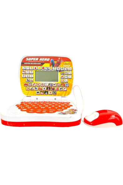 Oyuncak Laptop Spiderman Örümcek Bilgisayar Türkçe-İngilizce 100 Fonksiyonlu Eğitici Oyuncak - 2