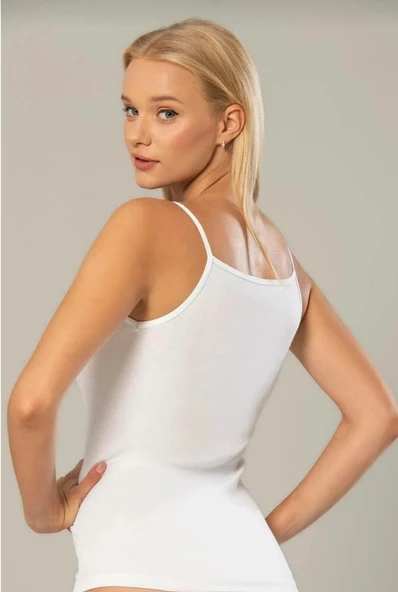 ERDEM 2153 KADIN LİKRALI İP ASKILI ATLET 6 ADET - Resim 3