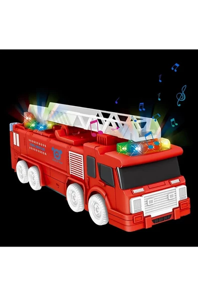 Pilli Işıklı Sirenli Oyuncak Transformers İtfaiye Arabası Hareketli Oyuncak - 4