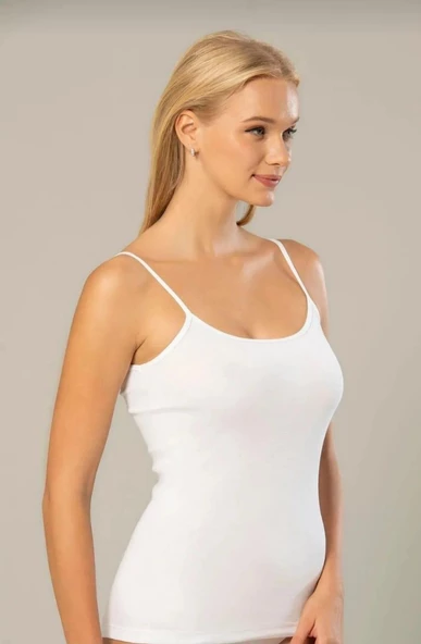 ERDEM 2153 KADIN LİKRALI İP ASKILI ATLET 6 ADET - Resim 2