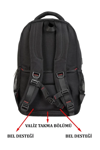 Siyah Sportif Darbe Emici Su Geçirmez 13,3-14 inç Laptop Sırt Çantası - 4