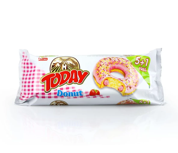 Today Donut Çilekli Kek Multipack Paket 35 Gr. 6 Adet (1 Paket)