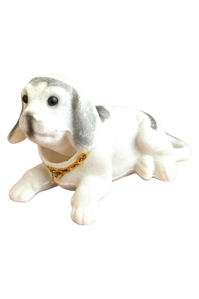 KAFA SALLAYAN KÖPEK ARABA SÜSÜ BEYAZ RENK 14 CM - 2