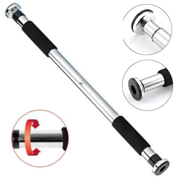 Barfiks Çubuğu 60-100cm Çift Süngerli Ayarlanabilir Kapı Koridora Takılır Barfiks - 4