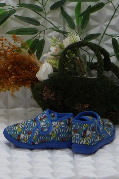 Fort Sly 8334 Mavi Anaokulu Kreş Ev Erkek Çocuk Panduf Ayakkabı - Resim 4