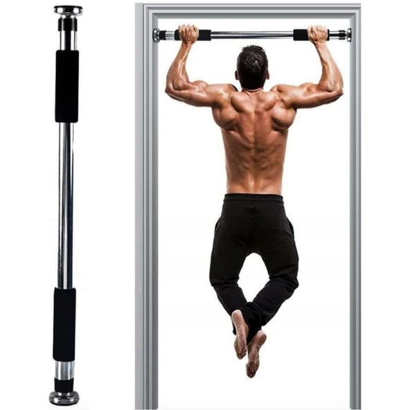 Barfiks Çubuğu 60-100cm Çift Süngerli Ayarlanabilir Kapı Koridora Takılır Barfiks - 7