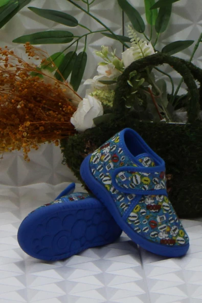 Fort Sly 8334 Mavi Anaokulu Kreş Ev Erkek Çocuk Panduf Ayakkabı - Resim 5