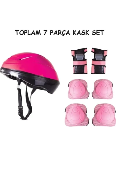 Bisiklet Scooter Kaykay İçin Kask Dizlik Dirseklik Koruyucu Set TAM 7 Parça