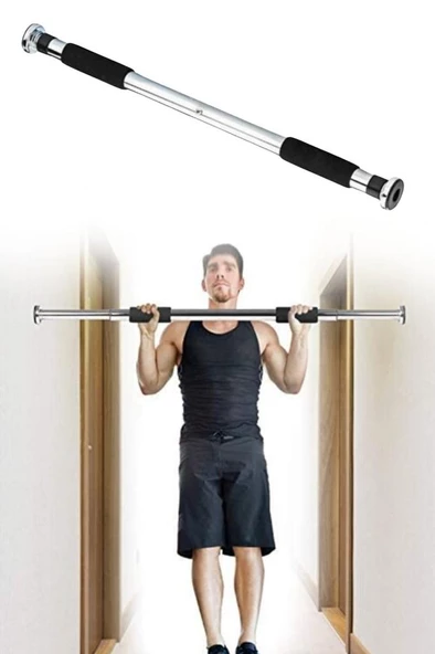Barfiks Çubuğu 60-100cm Çift Süngerli Ayarlanabilir Kapı Koridora Takılır Barfiks - 8