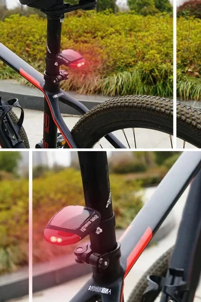 Bisiklet Lambası Güneş ile LED Şarj Edilebilir Bisiklet Kuyruk Solar Bisiklet Lambası - 12