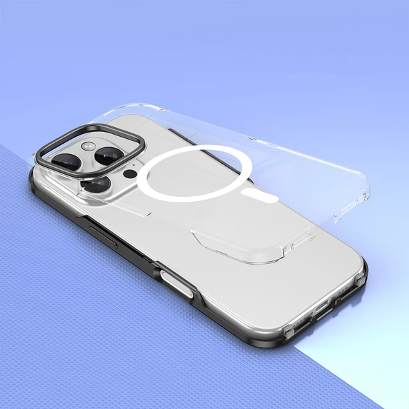 Gpack Apple iPhone 16 Pro Max Kılıf Çıkarılabilir Arka Yüzeyli Magsafeli Polar Kapak - 4
