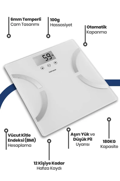 Goldmaster Form Vücut Analizli Banyo Baskülü(Gm8176) - 4