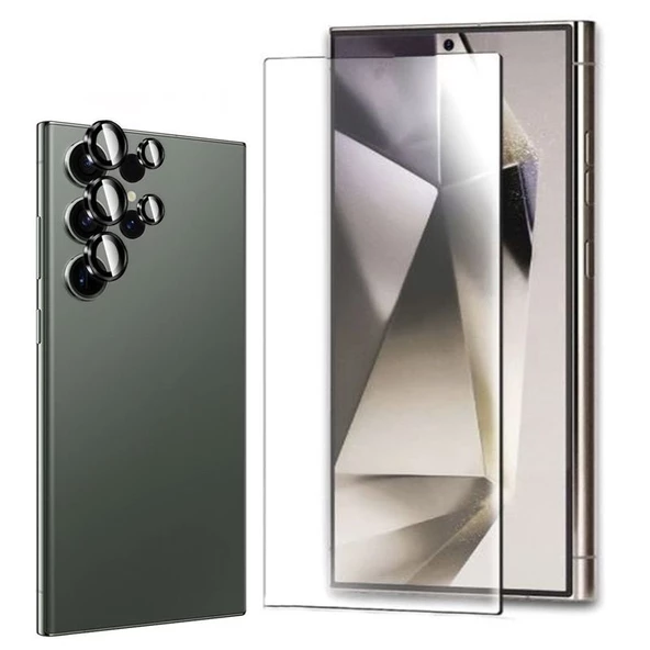 Gpack Samsung Galaxy S24 Ultra Ekran Koruyucu Kamera Lens Koruyucu LMS