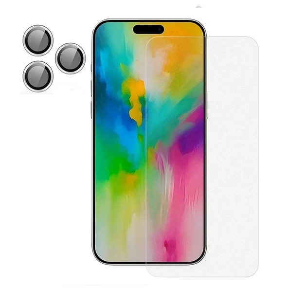 Gpack Apple iPhone 16 Pro Max Ekran Koruyucu Kamera Lens Koruyucu LMS - 2