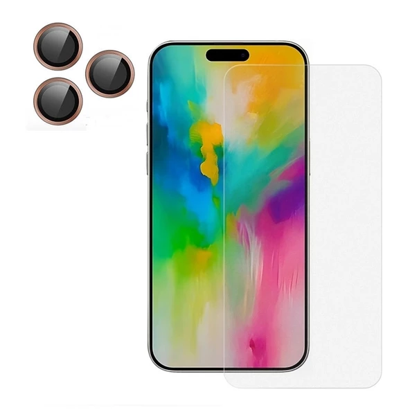 Gpack Apple iPhone 16 Pro Max Ekran Koruyucu  Kamera Lens Koruyucu LMS - 4