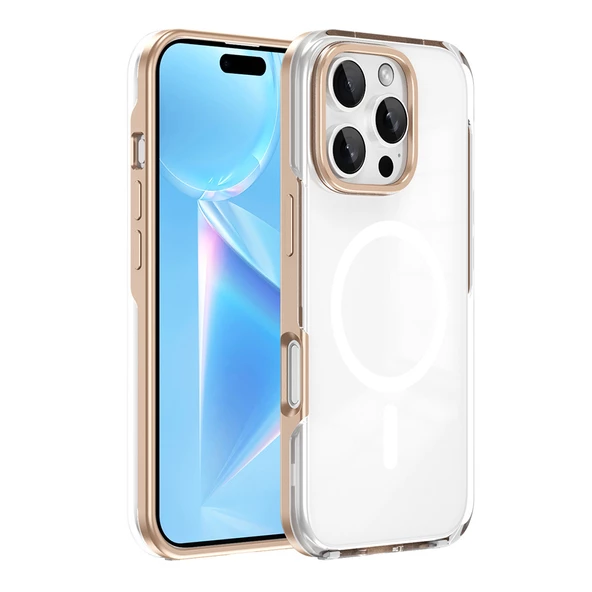 Gpack Apple iPhone 16 Pro Kılıf Çıkarılabilir Arka Yüzeyli Magsafeli Polar Kapak - 5