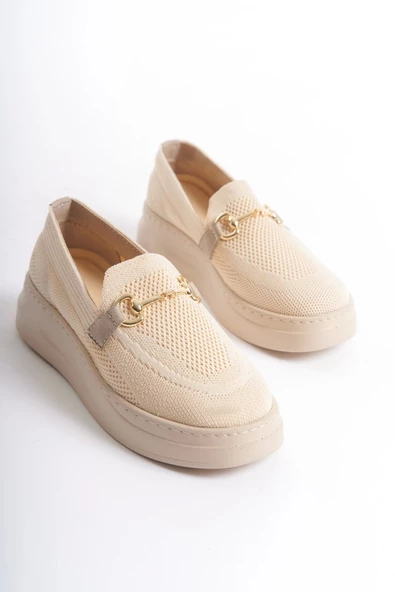 Kadın Triko Bej Günlük Ayakkabı - 4
