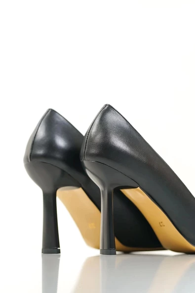 Kadın İnce Topuklu Siyah Stiletto Ayakkabı - 6