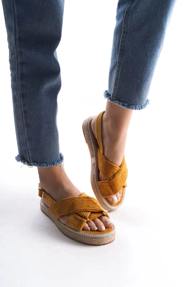 Kadın Hardal Espadril Günlük Ayakkabı - 3