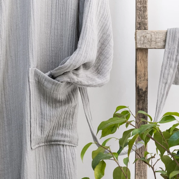 Schafer Home Bohem Müslin Bornoz-Gri (S-M) - 2