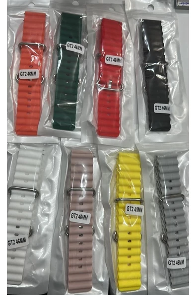 Ekoodukkan   Huawei Gt5 Gt4 Gt3 Gt2 - 46mm (22mm) Uyumlu Silikon Kordon Kayış Tokalı - 2