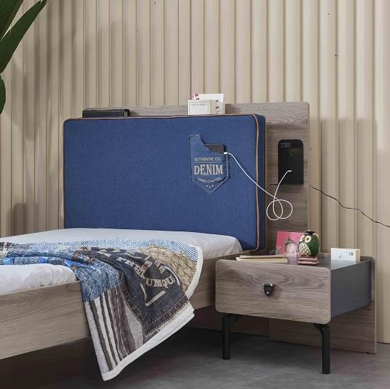 Takım DENİM Genç Oda 90412 Urlu Karyola Komodin Masa Koltuk Dolap El Yapım - 8