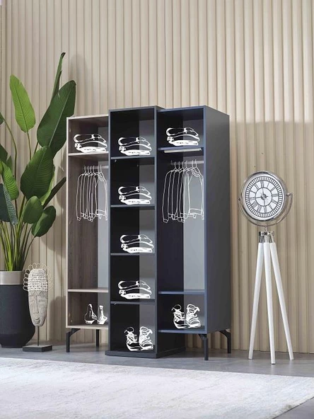 Dolap Urlu DENİM 90414 Model GARDROP Yüksek ayak 3kapı Kalite Malzeme EL YAPIM - 2