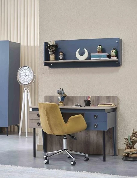 Takım DENİM Genç Oda 90412 Urlu Karyola Komodin Masa Koltuk Dolap El Yapım - 2