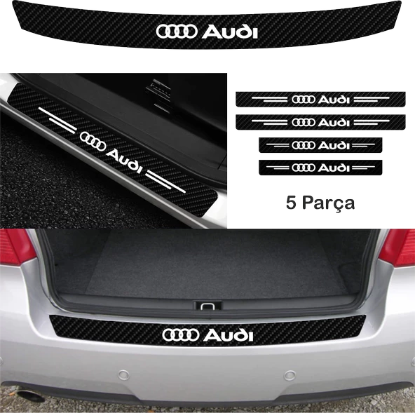 Audi A5 İçin özel yeni uyumlu Aksesuar Oto Bağaj Ve Kapı Eşiği özel yeni sticker Set Karbon