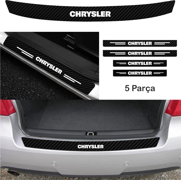 Chrysler İçin özel yeni uyumlu Aksesuar Oto Bağaj Ve Kapı Eşiği özel yeni sticker Set Karbon