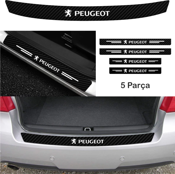 Peugeot 806 İçin özel yeni uyumlu Aksesuar Oto Bağaj Ve Kapı Eşiği özel yeni sticker Set Karbon