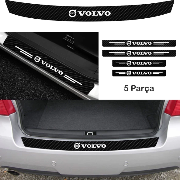 Volvo V70 İçin özel yeni uyumlu Aksesuar Oto Bağaj Ve Kapı Eşiği özel yeni sticker Set Karbon