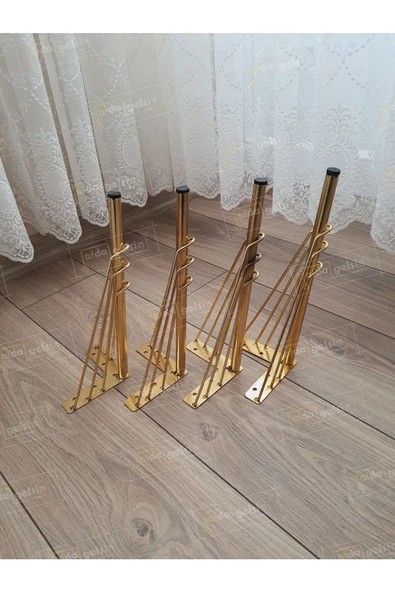 Mobilya Koltuk Sehpa Komidin Puf Bench Metal Telli Ayak 32 cm 4 Adet