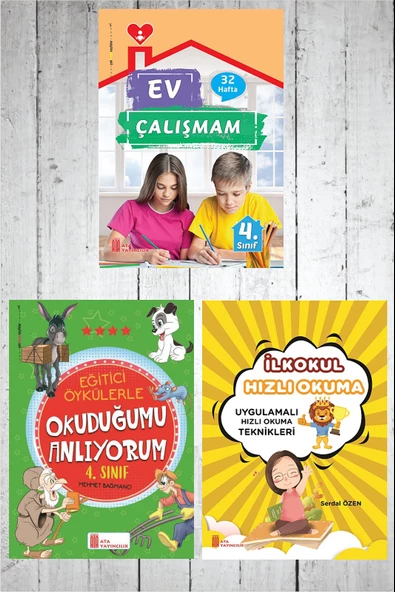 4.Sınıf Ev Çalışmalarım+Eğitici Öykülerle Okuduğumu Anlıyorum+Hızlı Okuma ürün görseli 1