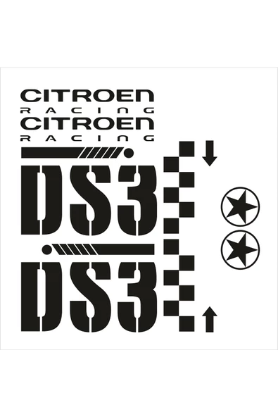 Citroen İçin özel yeni uyumlu Aksesuar Ds3 Oto özel yeni sticker Set Siyah