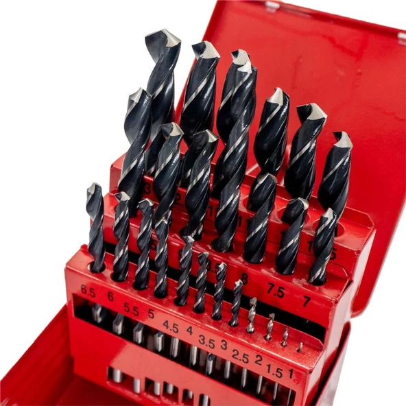 Matkap Ucu Set 25'li Paket Metal Alüminyum Ahşap Plastik Çelik Delme Uç Seti Delik Açma Uçları - 2