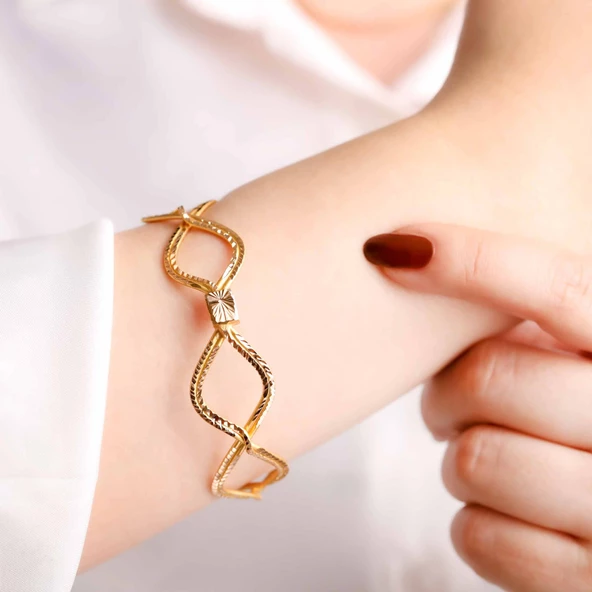 26 gr(gram) 22 Ayar İşçiliksiz Tarsus Burması Bilezik TBT0025 - 2