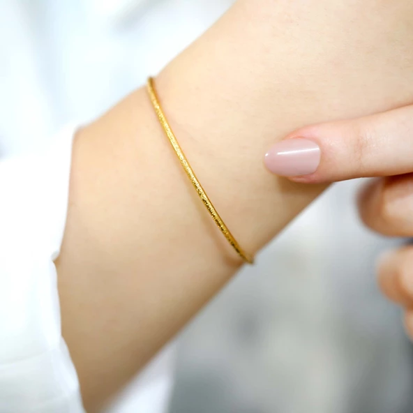 10 gr(gram) 22 Ayar Simli Ajda Bilezik - Resim 2