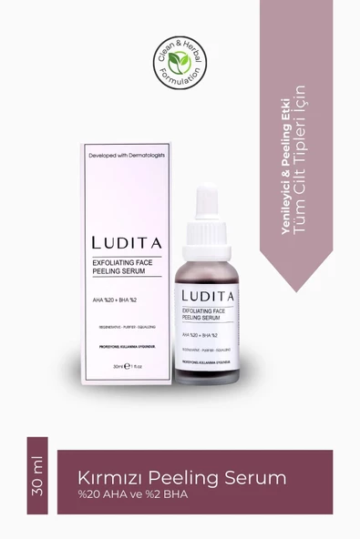 Ludita Peeling Yüz Peeling Serumu(%20 AHA + %2 BHA) 30ML