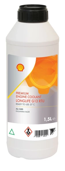 Shell G13 Antifriz 1.5 Litre Premium Engine Coolant Longlife G13 RTU (Kullanıma Hazır)
