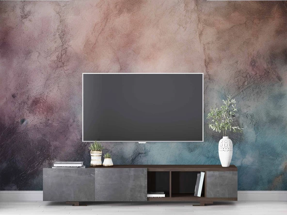 Eskitme Mavi Pembe Duvar Dokulu Duvar Kağıdı Baskı - Resim 3