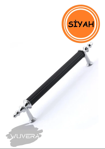 WUVERA Gündüz Kulp Mobilya Mutfak Dolabı Çekmece Dolap Kulpları Kapak Kulpu Kulbu Siyah Krom 128 mm - 2