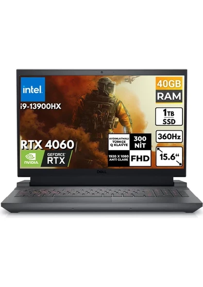 DELL G15 5530 G155530017UBT12 I9-13900HX DDR5 40GB 1TB SSD RTX4060 15.6'' 360Hz FHD UBUNTU