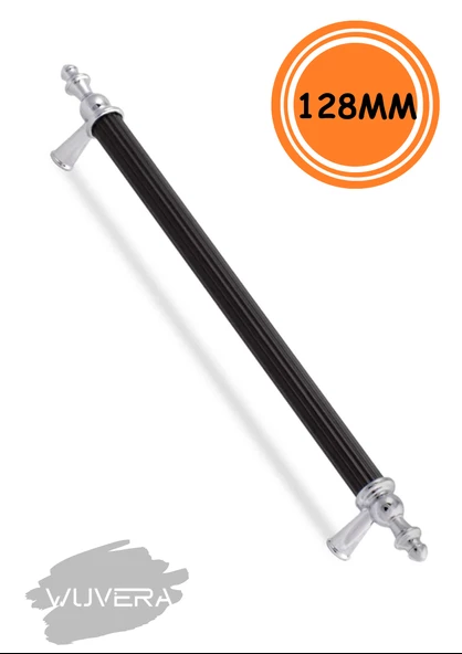 WUVERA Gündüz Kulp Mobilya Mutfak Dolabı Çekmece Dolap Kulpları Kapak Kulpu Kulbu Siyah Krom 128 mm - 3